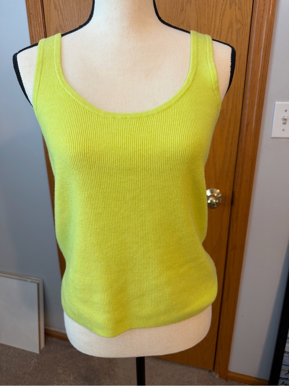 Lime Green Sleeveless Knit Tank Top